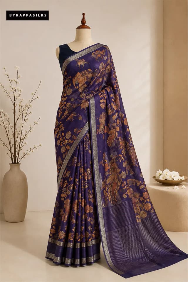 Pure Tussar Saree Purple Colour AA310756