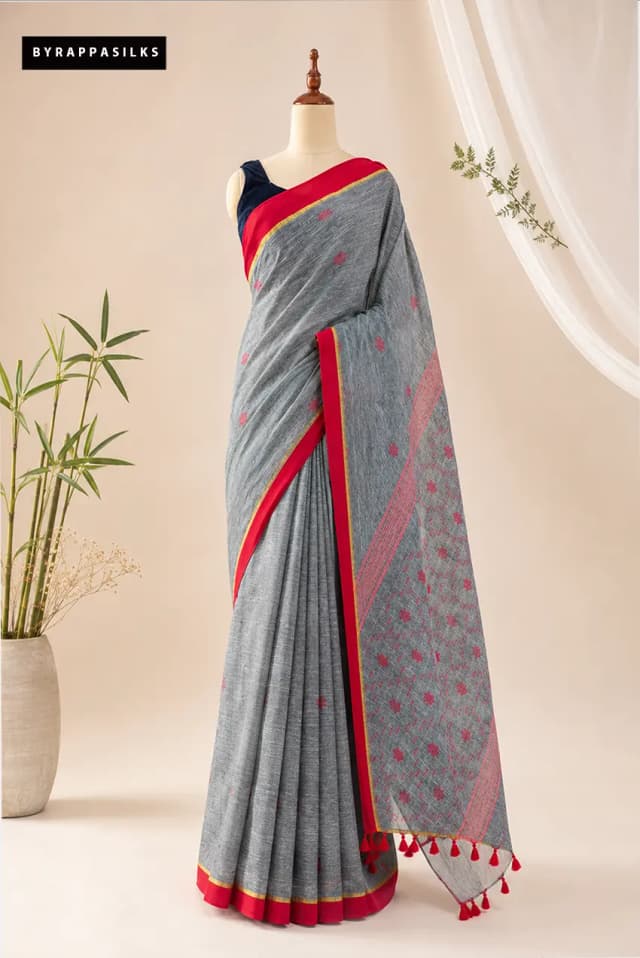 Linen Cotton Saree AA307172