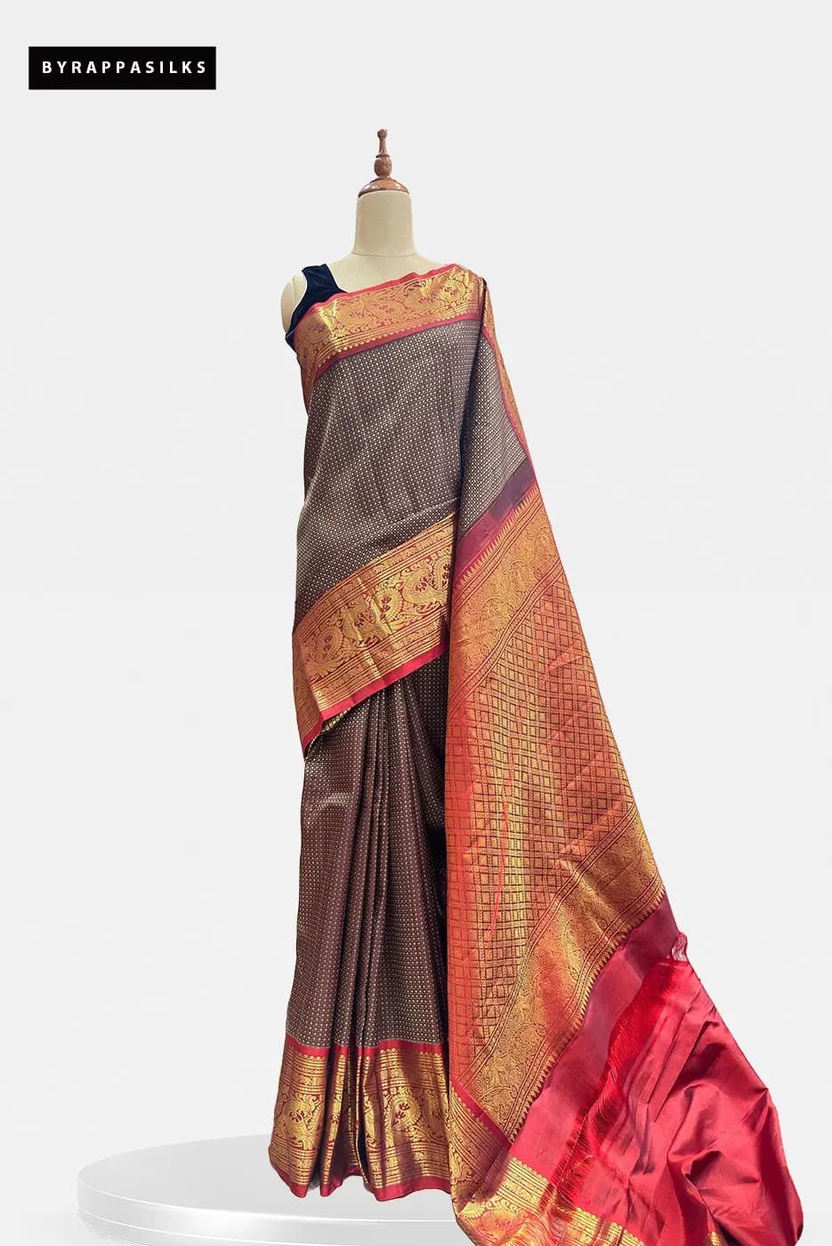 Pure Kanjeevaram Silk Saree Deep Maroon Shade I200093