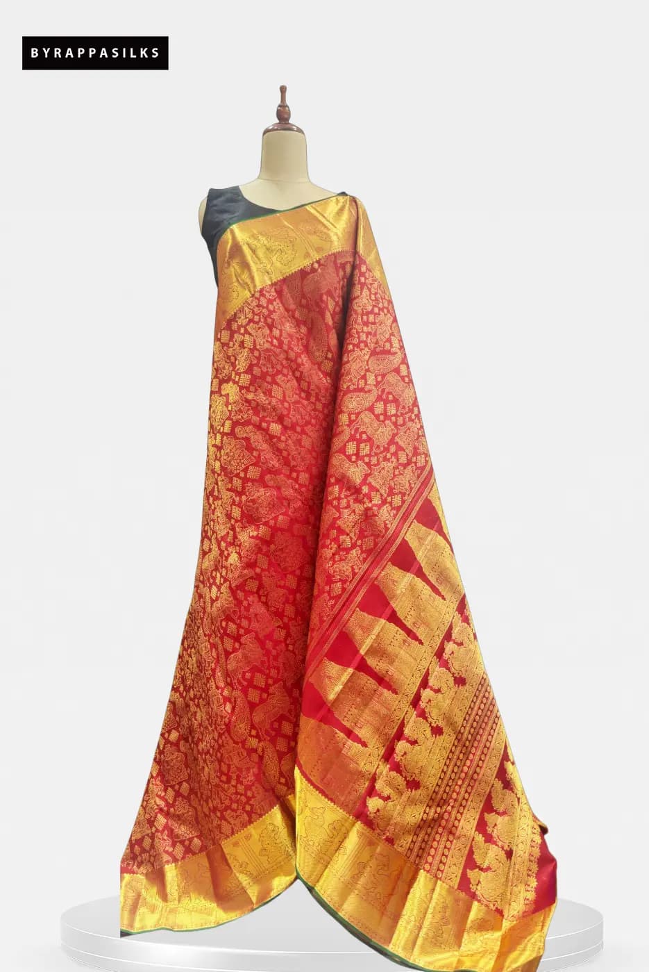 Pure Kanchipuram Saree with Premium Zari Red QS316157