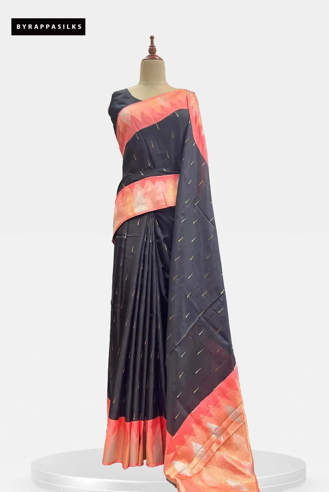 Semi Viscose Black With Temple Border QW208695