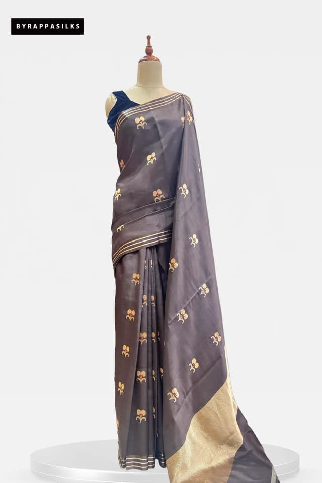 Kathan Banaras Saree Coffee Brown AA205129