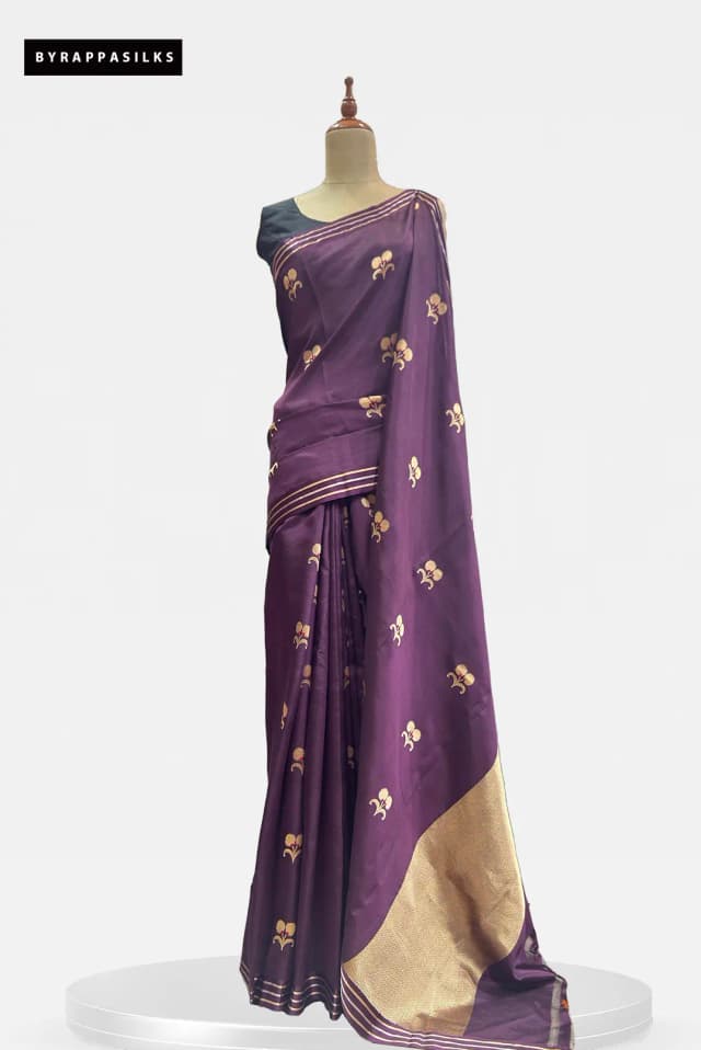 Kathan Banaras Saree Deep Purple AA205129