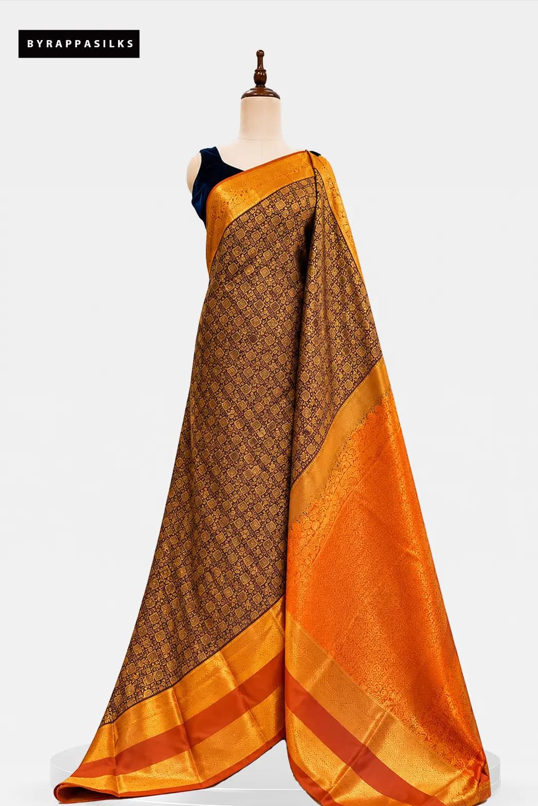 Semi Kanchipuram Mustard Gold AA209875