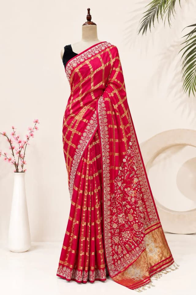 Bandhani Saree Red Colour AA316671