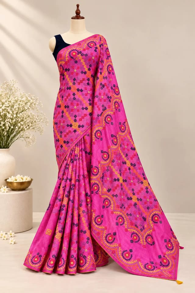 Pure Tussar Saree Pink AA314939