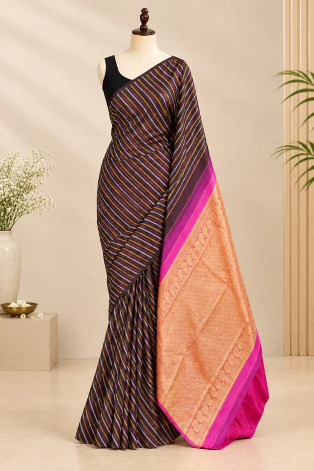 Pure Kanchipuram Saree Wine Colour AA317861