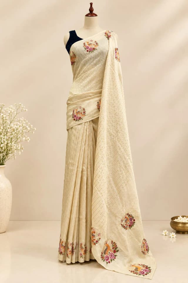 Tussar Saree Beige AA320977
