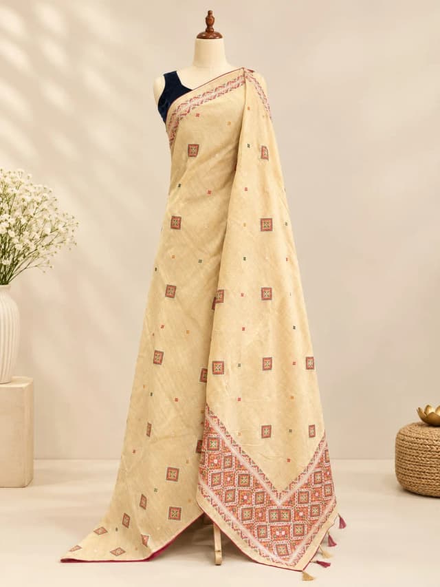 Tussar Saree Beige AA321207