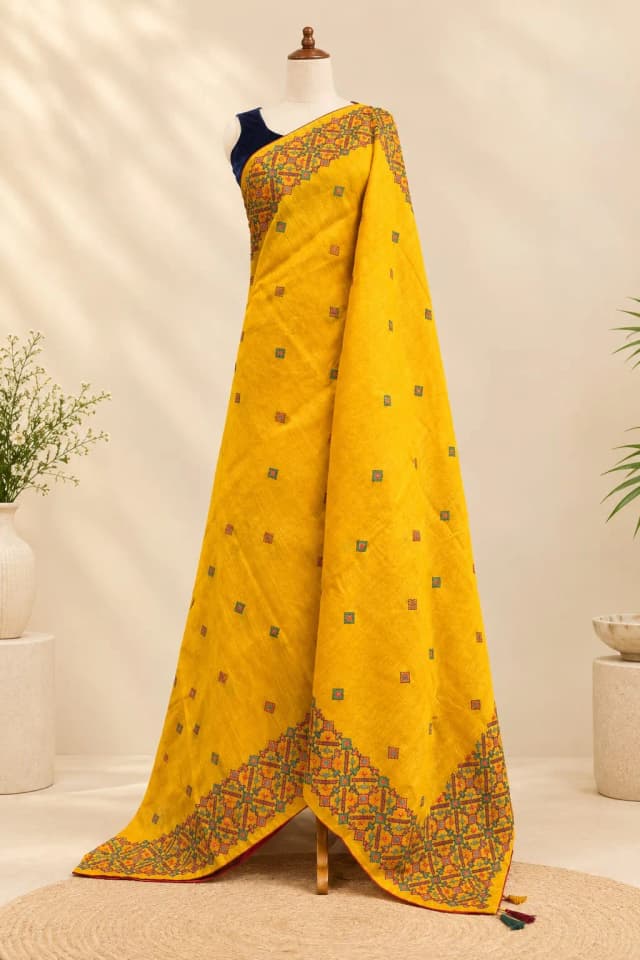 Tussar Saree Yellow AA321207
