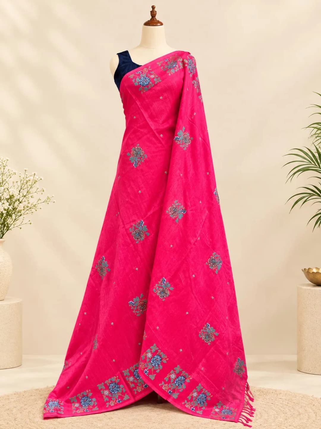 Tussar Saree Pink AA321084