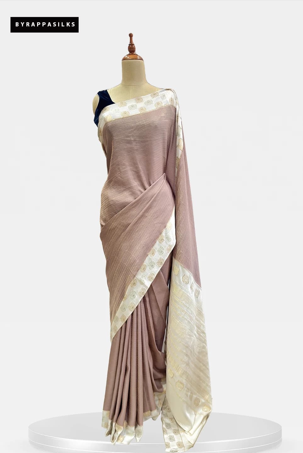 Mysore Silk Pure Crape Saree Dusty Mauve Colour QS290872