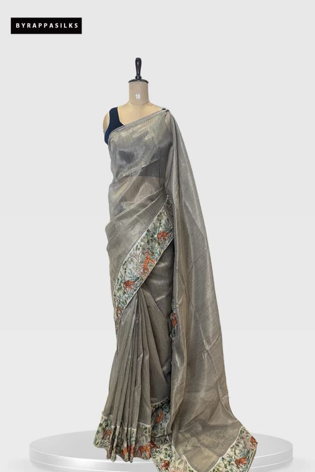 Kota Cotton Saree With Tiger Border QS278193
