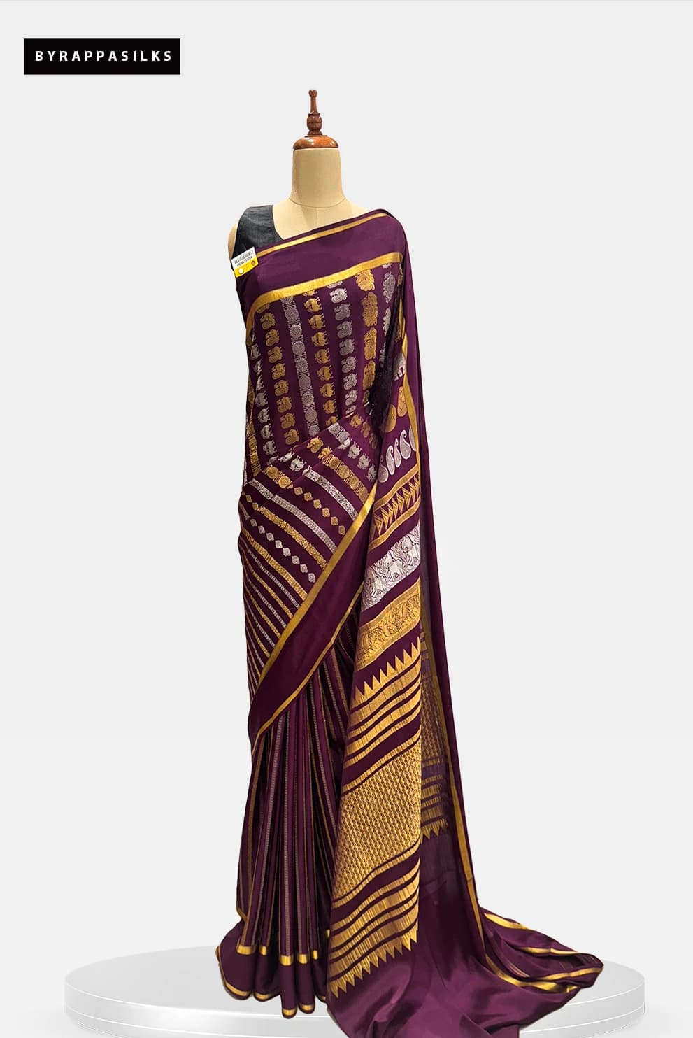 Mysore Silk Pure Crape Saree Maroon Colour QS290864