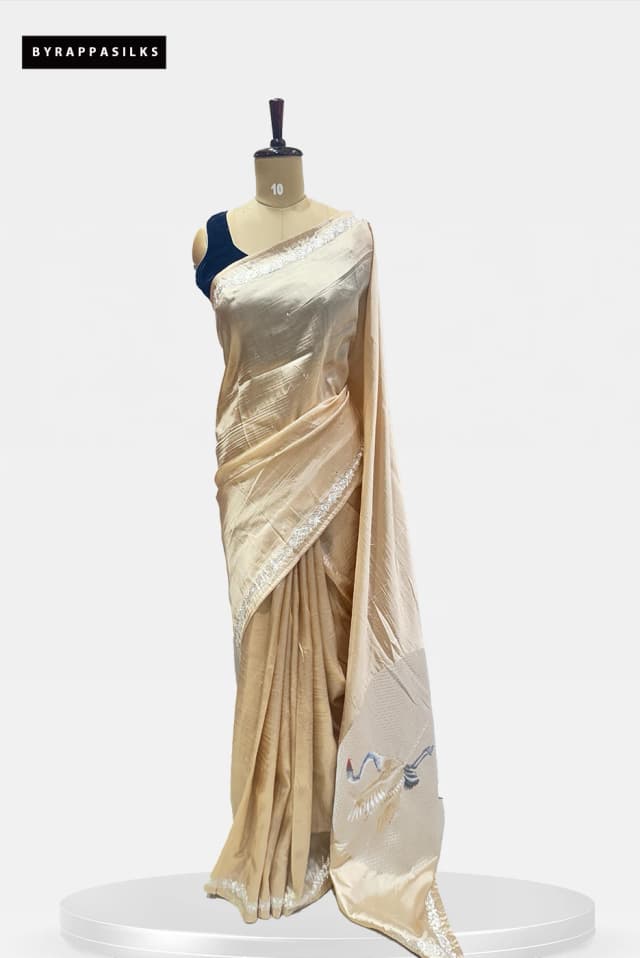 Tussar saree Thread Work Cream Colour QS286265