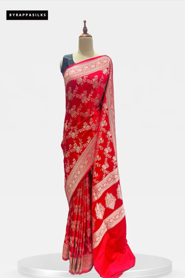 Banarasi Saree With Jaal Work Pink QS286898