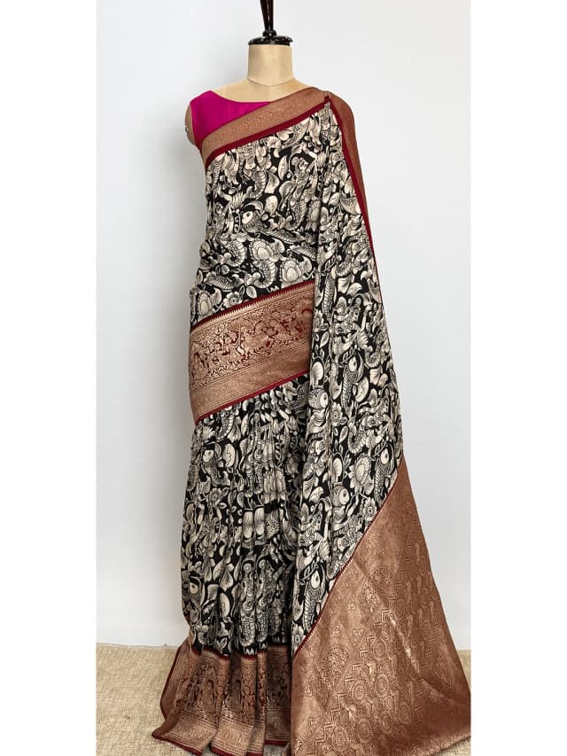 Kalamkari With Kanchi Border Sarees  - QS213046
