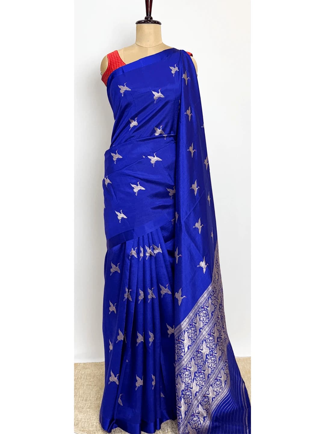 Pure Silk Khatan Saree - Dark Blue Colour - QS209268