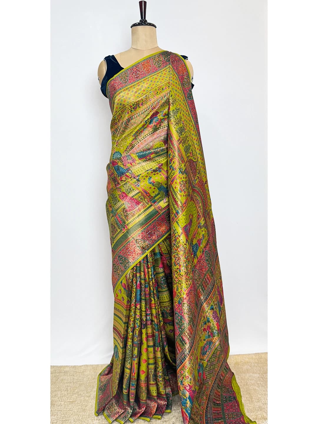 Pashmina - Banarasi Saree - Light Green Colour QS120303