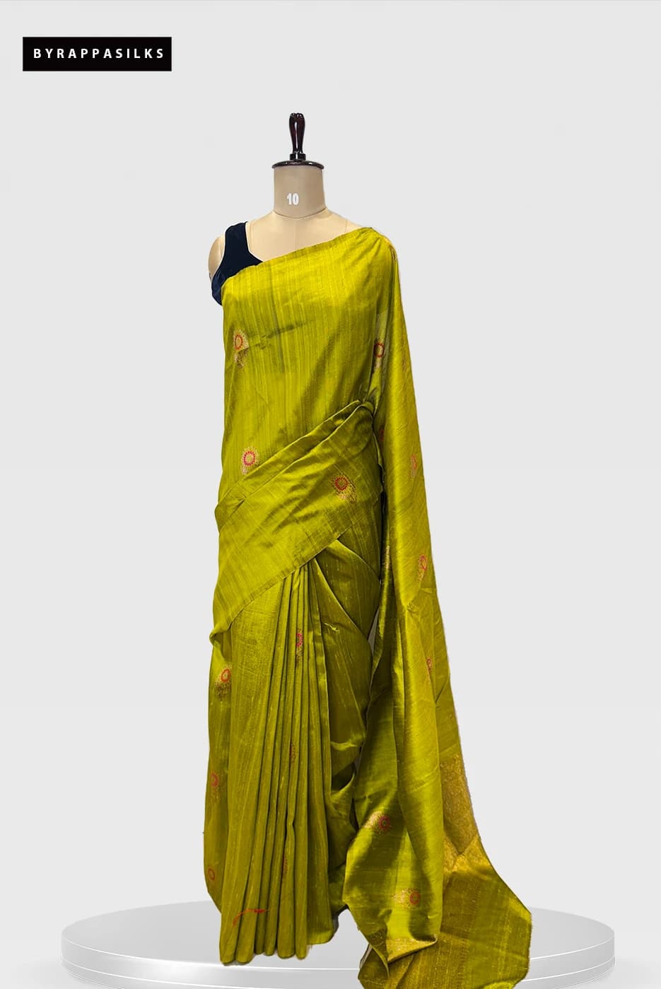 Pure Tussar Saree With Meenakari Work Olive Green Colour QS279690