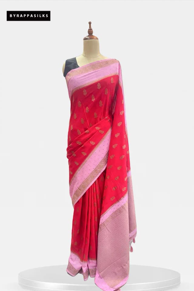 Semi Khaddhi Georgette Saree Pink QS295367