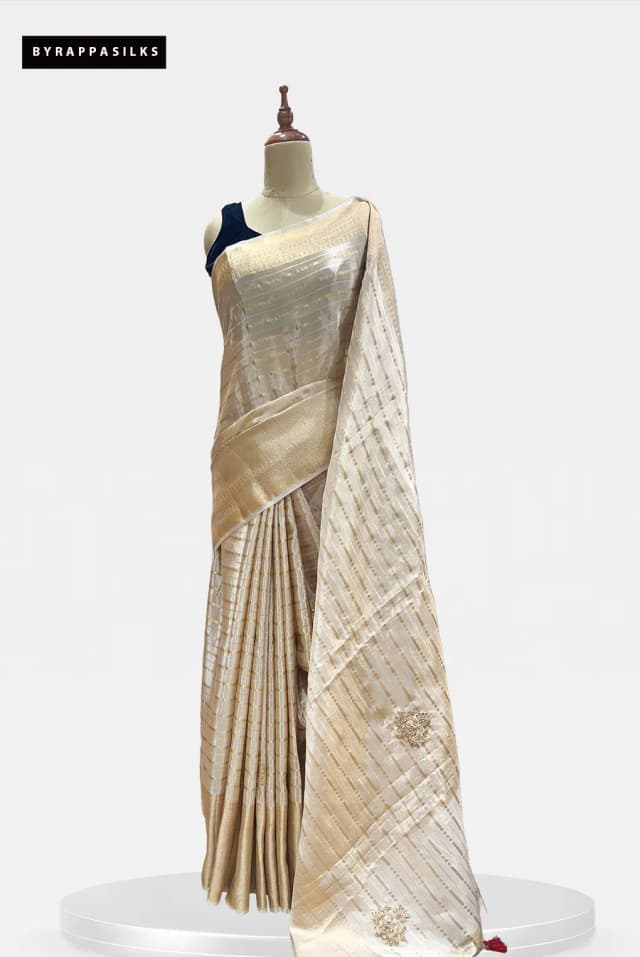 Tissue Saree With Bandhani Blouse QS301073