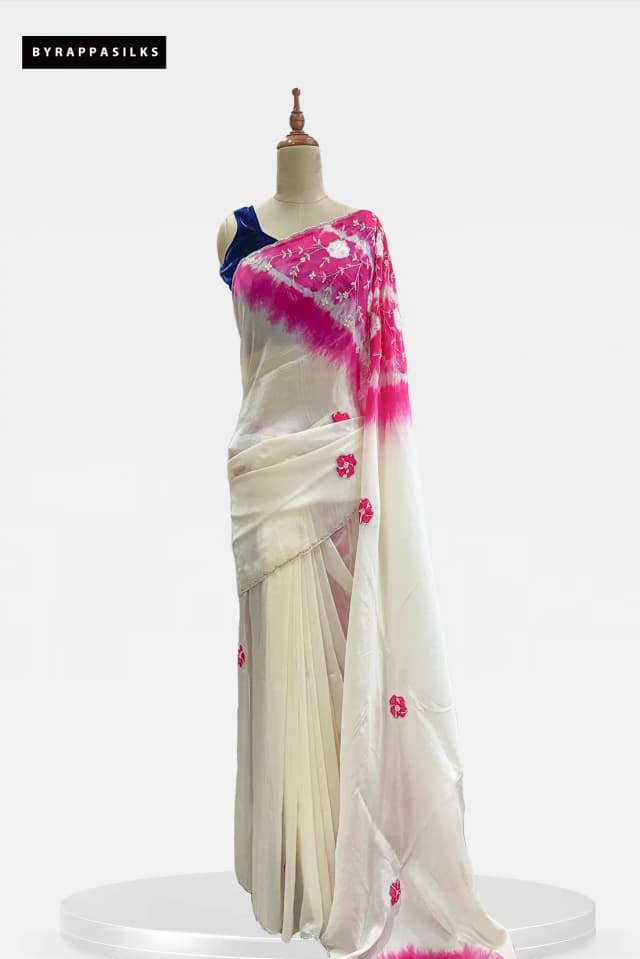 Satin Saree With Shibori Design QS302009