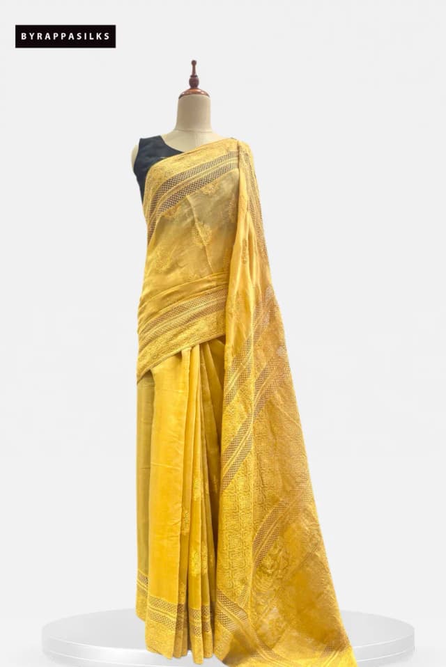 Mul Cotton Chikankari Work Yellow QS316316