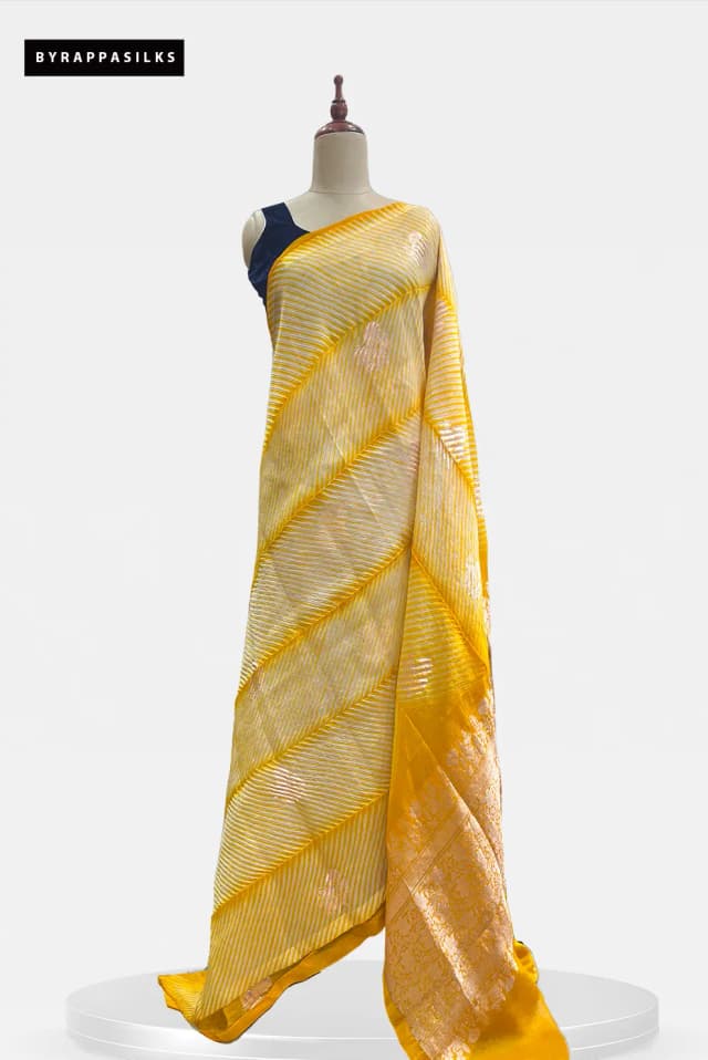 Handloom Kora Saree Yellow AA201736