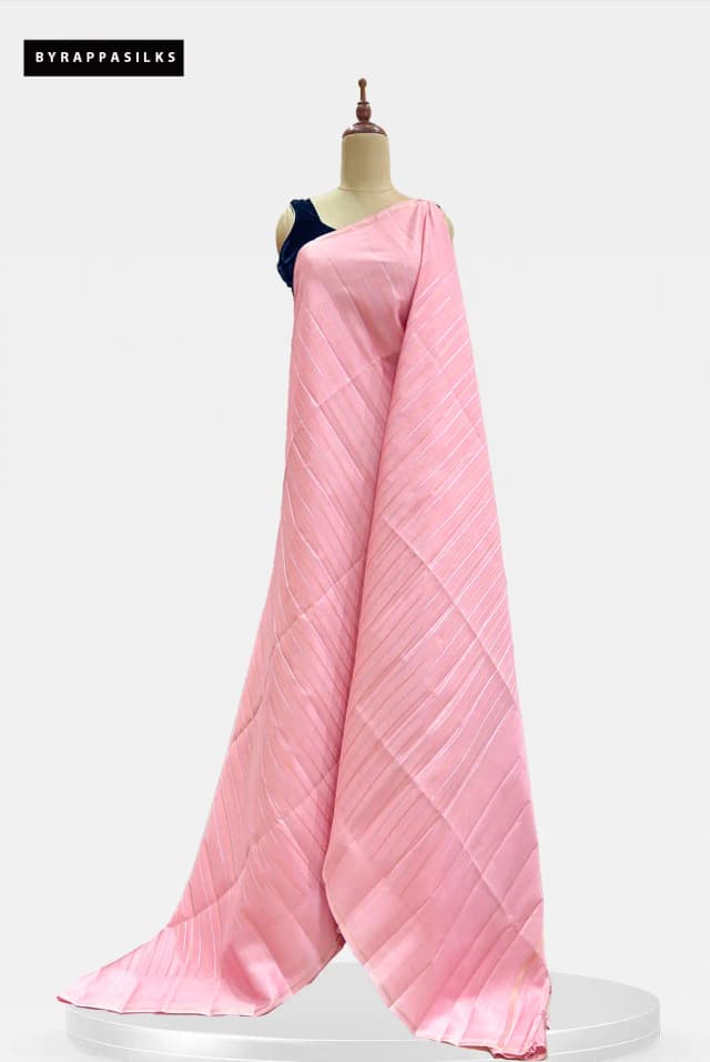 Semi Tussar Saree Blush Pink Colour AA206740