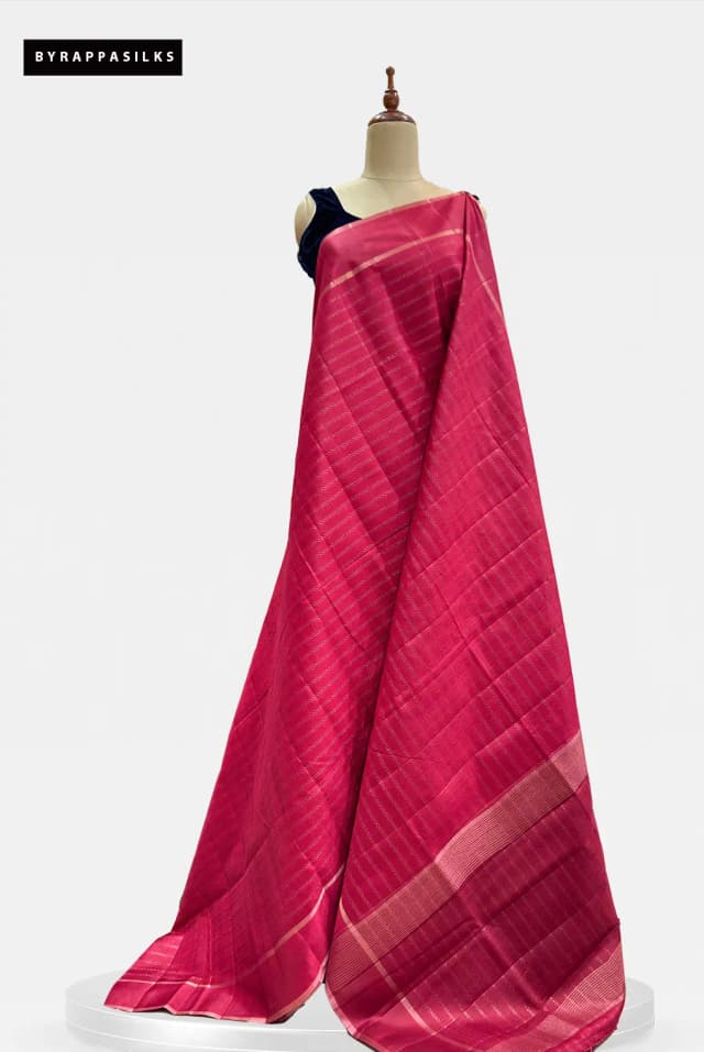 Semi Tussar Saree Raspberry Pink AA206669