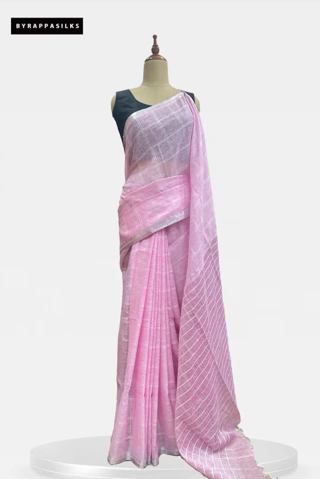 Linen Saree Light Pink QS272490