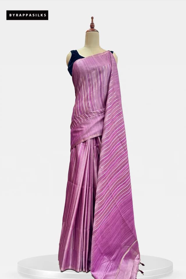 Semi Tussar Saree Lavender Pink AA212851