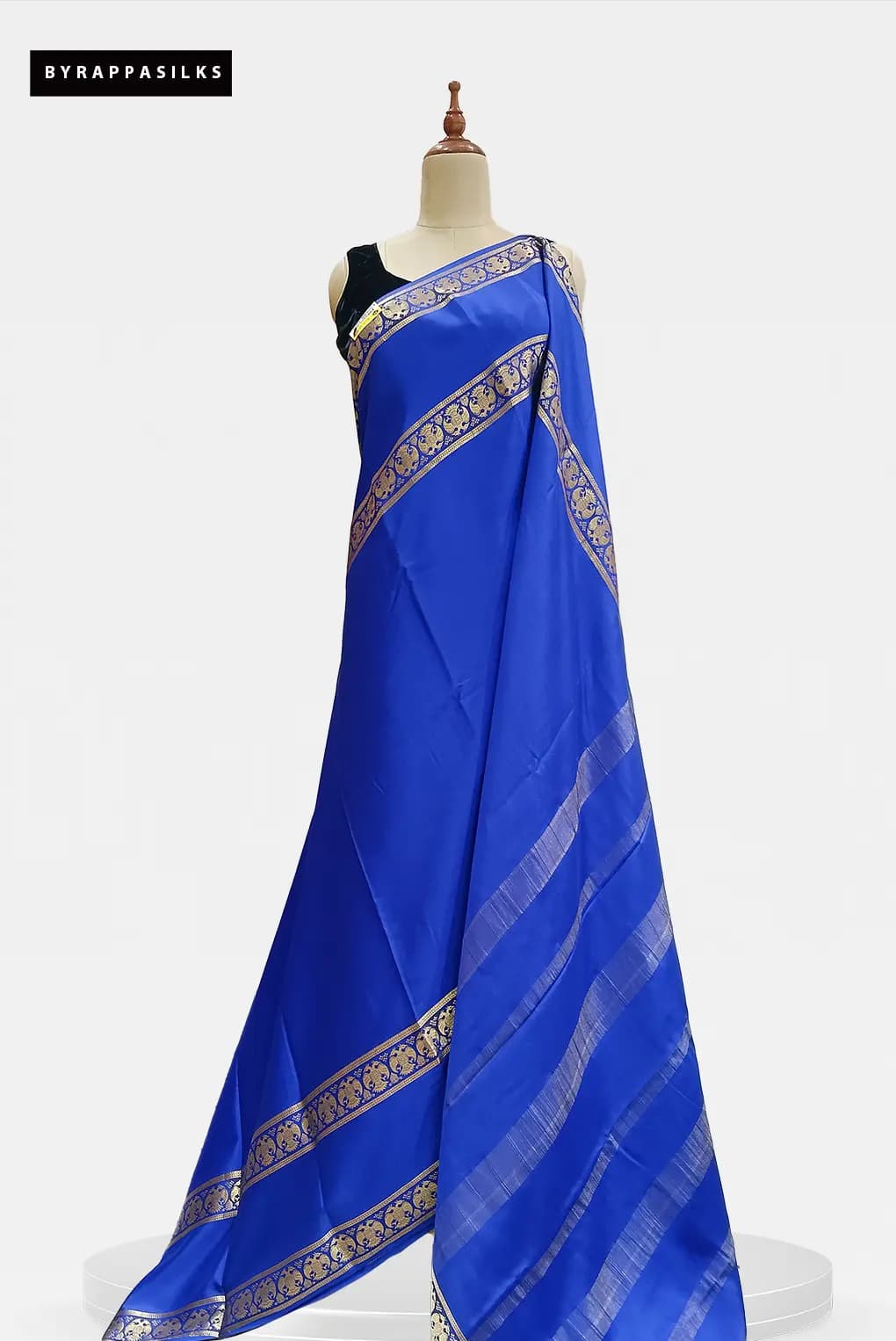 Pure Mysore Silk Saree Royal Blue AA213832