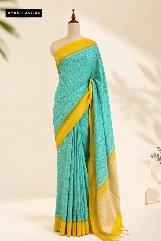 Georgette Mint Green saree AA300817