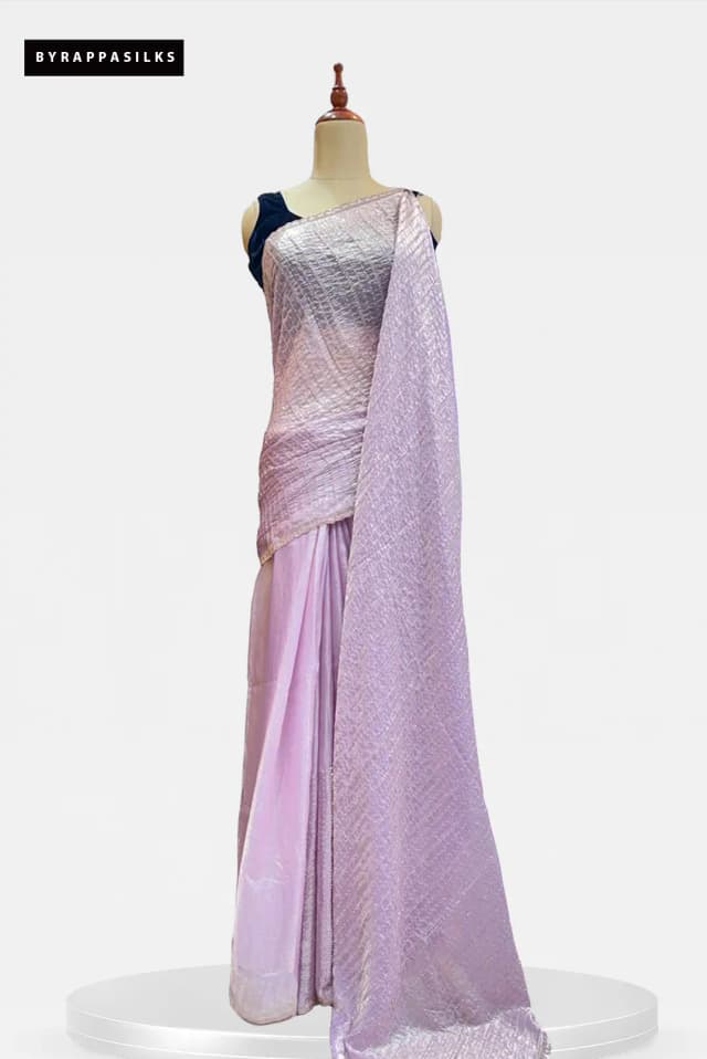 Cocktail Party Wear Elegant Lavender Sequin Saree AA212503