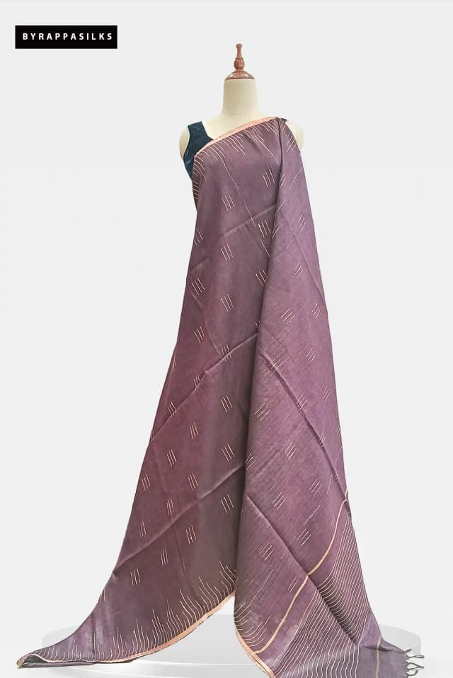 Linen Saree Deep Maroon AA213084