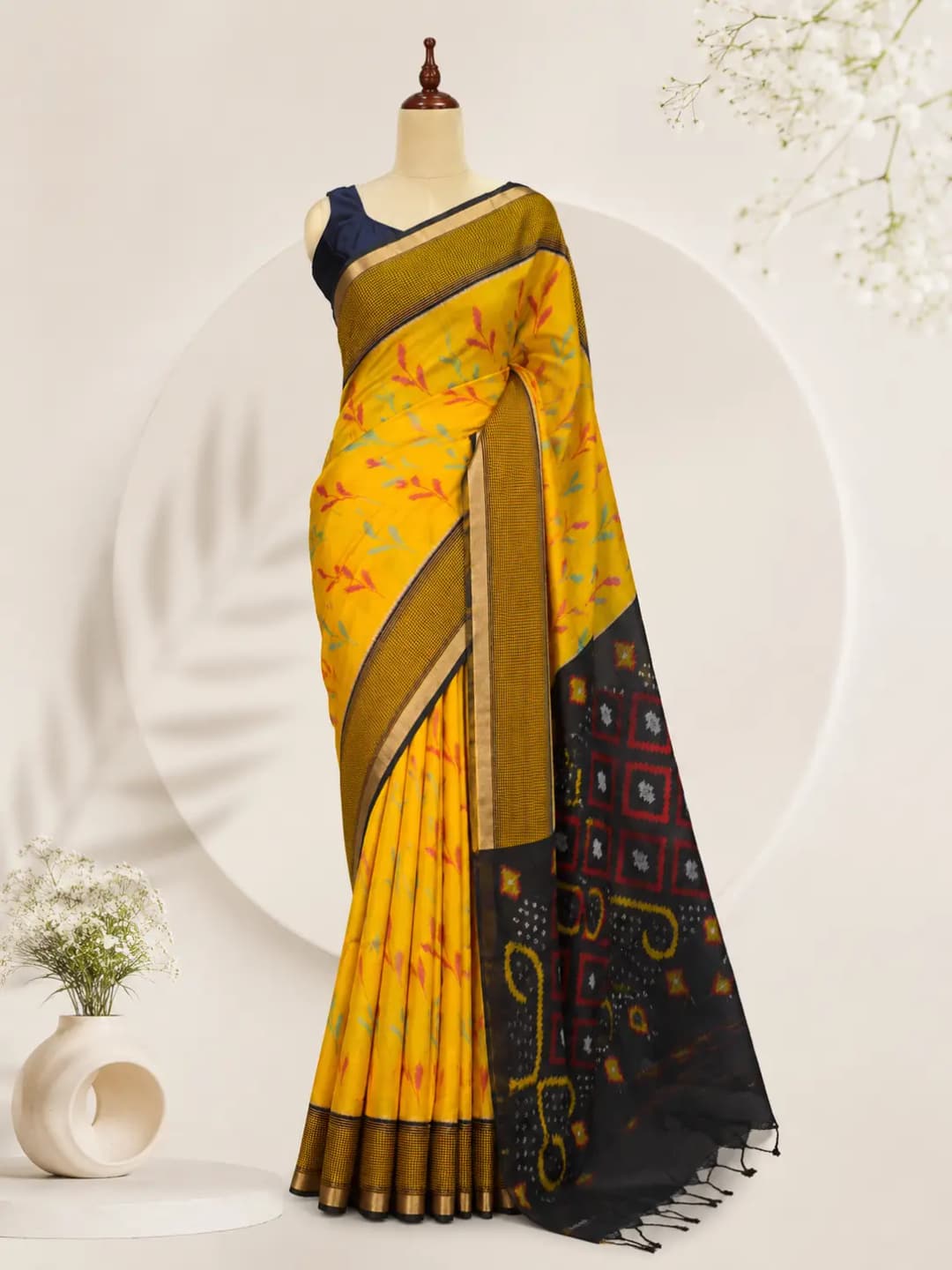 Soft Silk Mustard yellow Saree AA301198