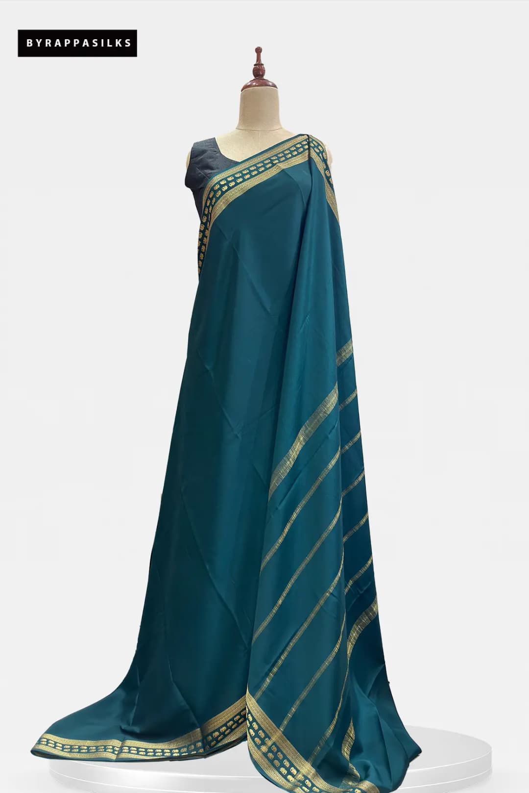 Pure Mysore Silk Saree Bottel Green AA306469