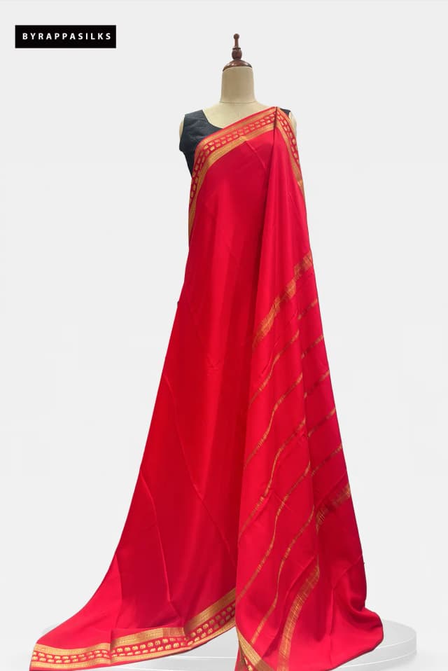 Pure Mysore Silk Saree Red AA306469