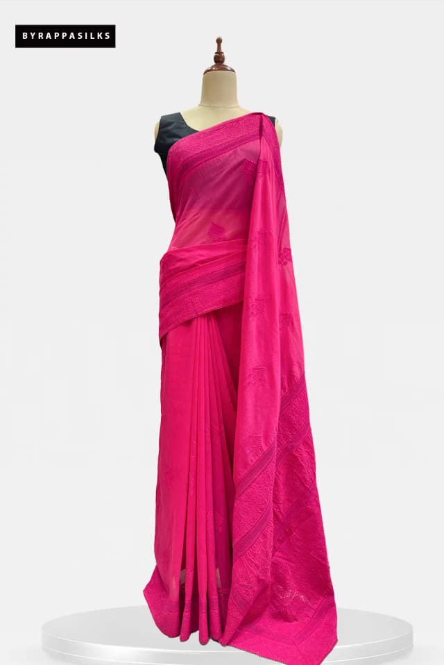 Malai Chanderi Saree Pink AA305964