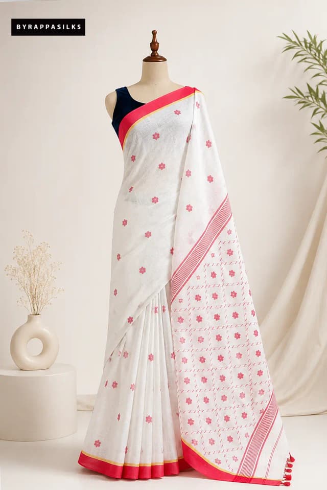 Linen Cotton Saree AA307172