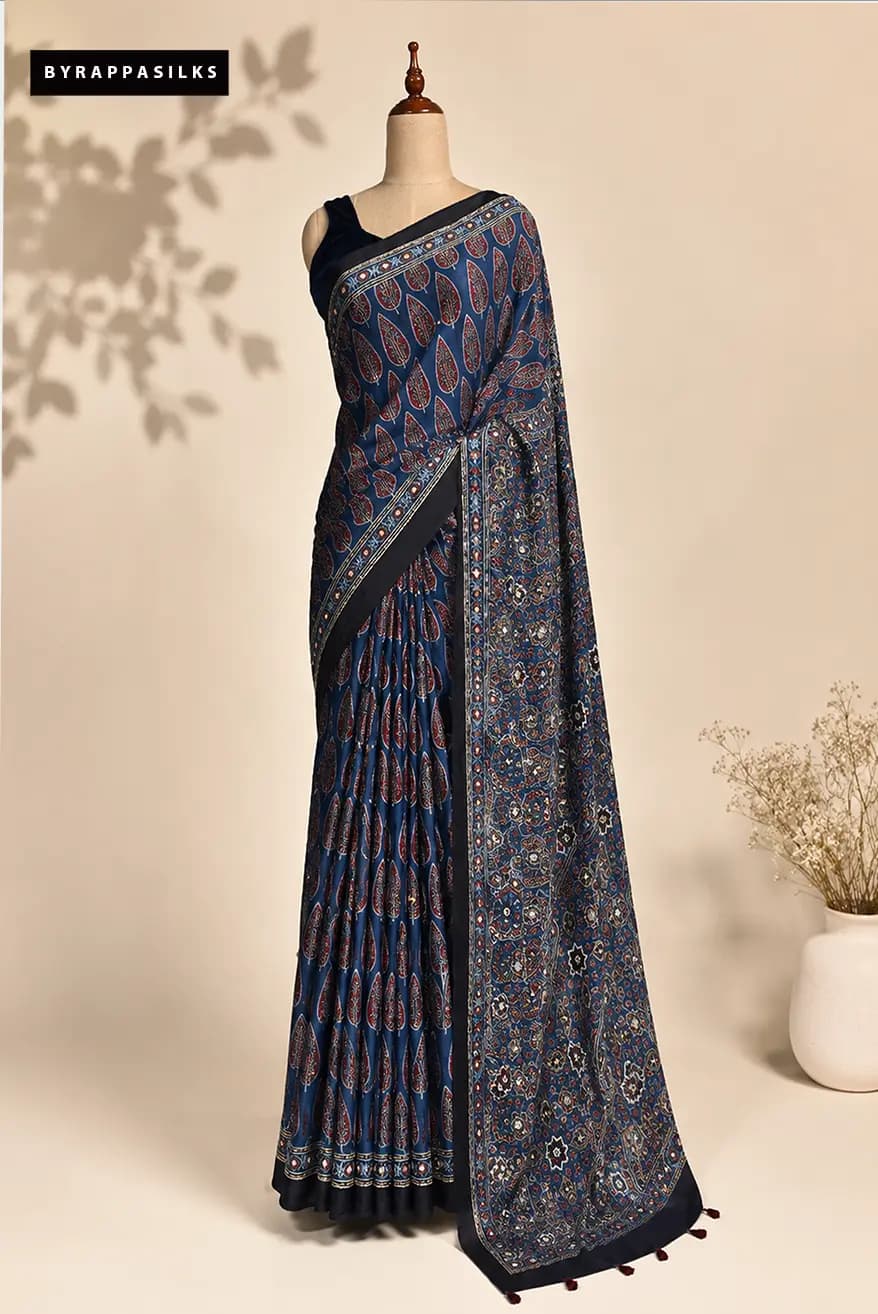 Modal Saree With Mirror Work AA311565