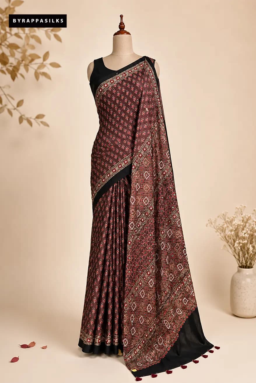 Modal Saree With Mirror Work AA311565