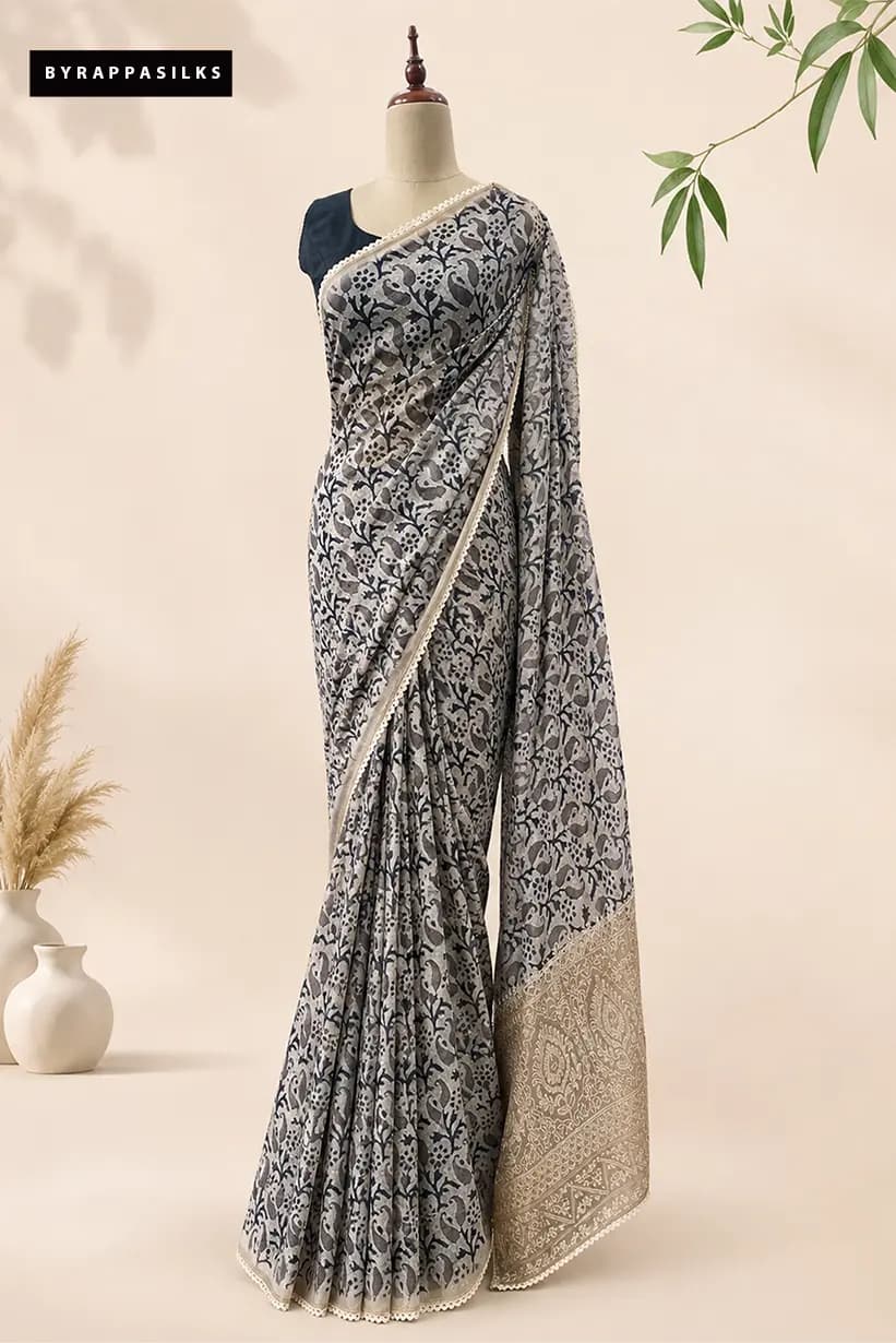 Chanderi Saree Grey AA311777
