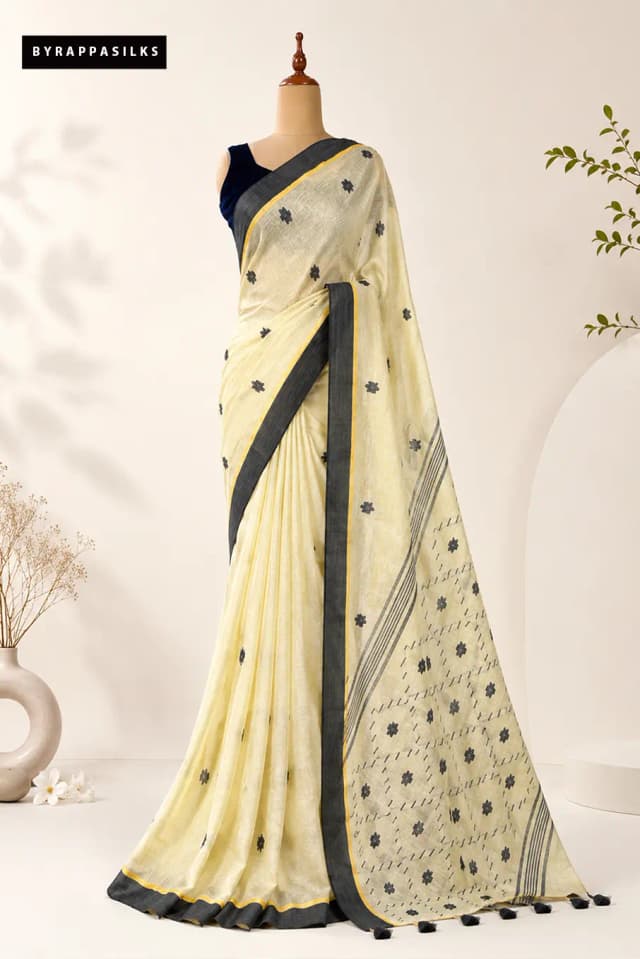 Linen Cotton Saree AA307172