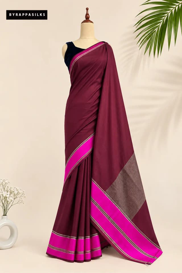 Handloom Satin Banaras Saree Deep Maroon AA313918