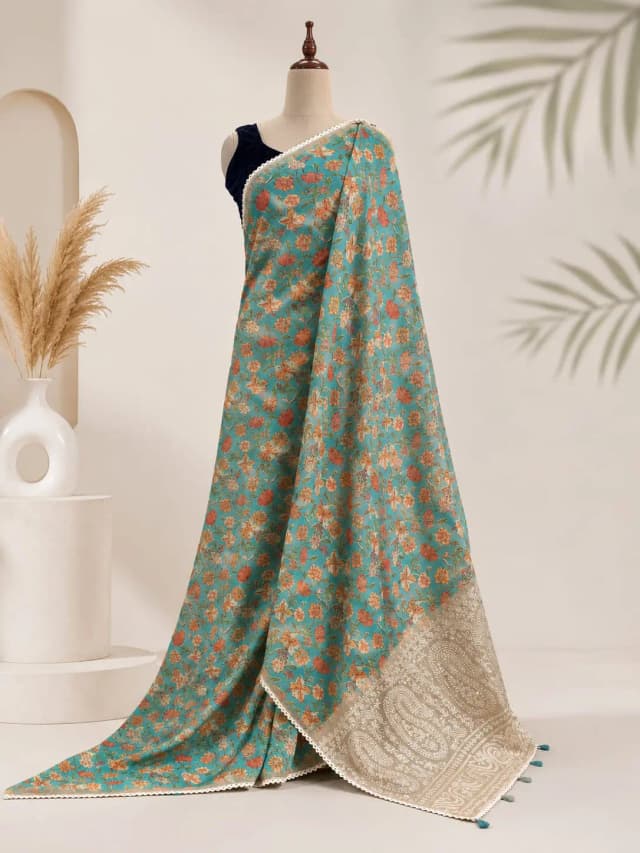 Chanderi Saree Green Colour AA311777