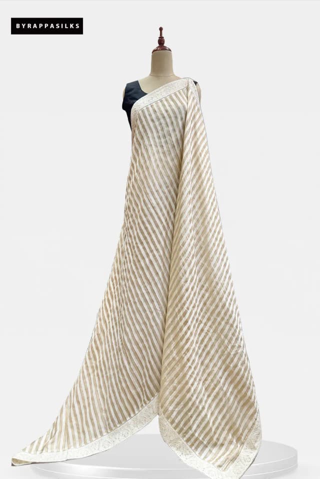 Tissue Chanderi Saree Stripe Design AA315407