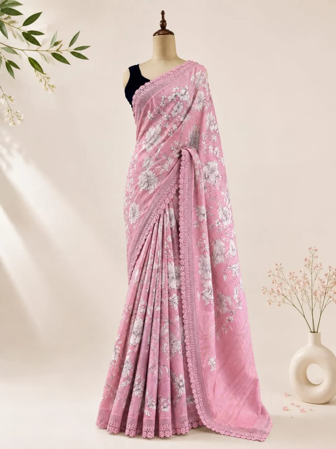 Pure Linen Saree With Lase Border Off White Colour AA317280